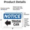 Signmission Trash Can (Left Arrow) Sign With Symbol, 5 in W x Rectangle, Vinyl Decal OS-2PACK-NS-D-35-L-18723 - alternate 5